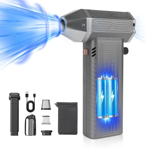 منفضة الهواء - مكنسة هواء فائقة متعددة الاستخدامات 130000 دورة في الدقيقة للتجفيف السريع - مجفف سيارة محمول باليد لتغيير السرعة - مجفف شعر كهربائي قابل لإعادة الاستخدام للمنزل والسيارة وتنظيف الكمبيوتر in Kuwait