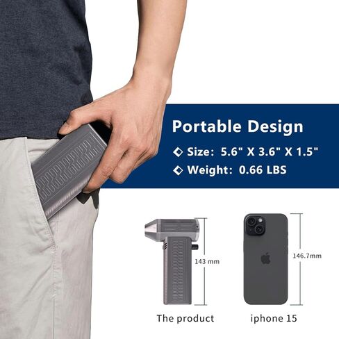 منفضة الهواء - مكنسة هواء فائقة متعددة الاستخدامات 130000 دورة في الدقيقة للتجفيف السريع - مجفف سيارة محمول باليد لتغيير السرعة - مجفف شعر كهربائي قابل لإعادة الاستخدام للمنزل والسيارة وتنظيف الكمبيوتر in Kuwait