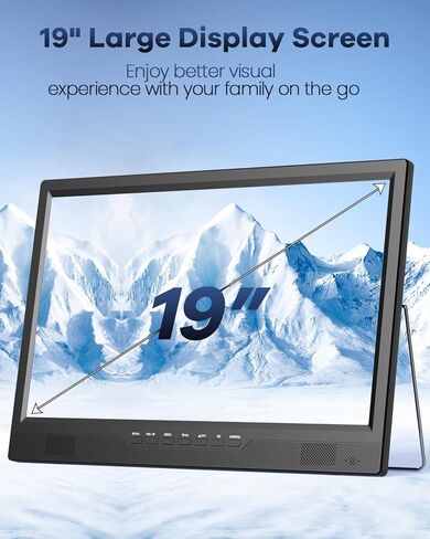 تلفزيون ديسوبري 19 بوصة محمول للتخييم، تلفزيون بطارية 8000 مللي أمبير في الساعة محمول لانقطاع التيار الكهربائي، حامل قابل للتعديل 180 درجة، مدخل HDMI 1080 بكسل، مدخل AV، USB، تلفزيون صغير للمطبخ وغرفة النوم والتخييم والفناء RV، بدون واي فاي in Kuwait