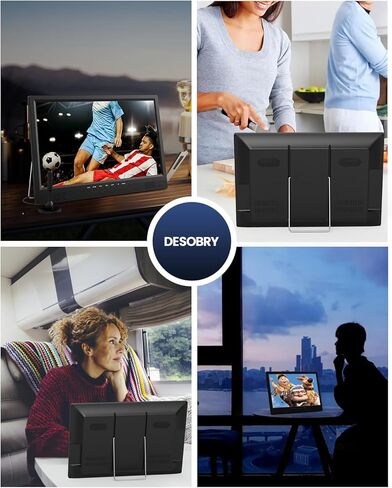 تلفزيون ديسوبري 19 بوصة محمول للتخييم، تلفزيون بطارية 8000 مللي أمبير في الساعة محمول لانقطاع التيار الكهربائي، حامل قابل للتعديل 180 درجة، مدخل HDMI 1080 بكسل، مدخل AV، USB، تلفزيون صغير للمطبخ وغرفة النوم والتخييم والفناء RV، بدون واي فاي in Kuwait