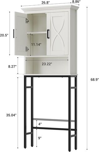 Over The Toilet Storage Cabinet, Bathroom Storage Cabinet Over Toilet, Metal and Wood Bathroom Organizer and Storage Above Toilet Storage Bathroom Shelves Over The Toilet (Espresso) in Saudi Arabia