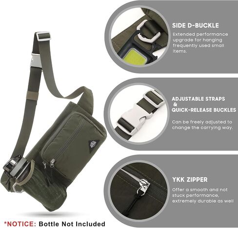 Waist Pack with Water Bottle Holder for Men Women Waist Bag Running Waist Pack Waterproof for Outdoor Travel Cycling Climbing Walking Fit All Phones (Bottle Not Included) (Beige) in Saudi Arabia