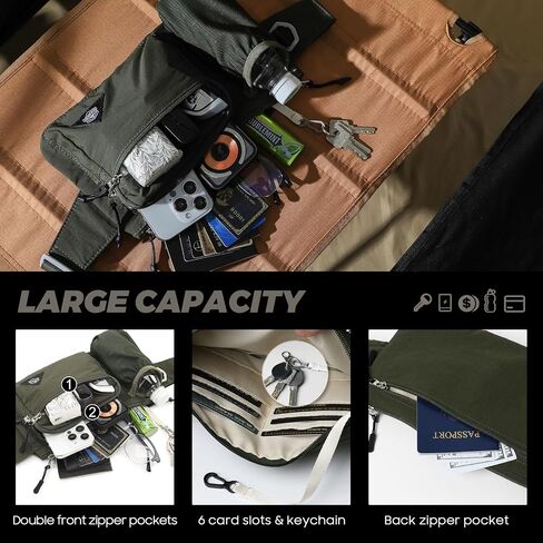 Waist Pack with Water Bottle Holder for Men Women Waist Bag Running Waist Pack Waterproof for Outdoor Travel Cycling Climbing Walking Fit All Phones (Bottle Not Included) (Beige) in Saudi Arabia