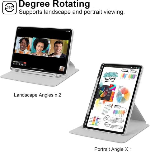 Case for Xiaomi Redmi Pad Pro/Xiaomi Poco Pad 2024 12.1" Tablet - 360 Degree Rotation Protective Stand Clear Back Cover Case (Black) in Kuwait