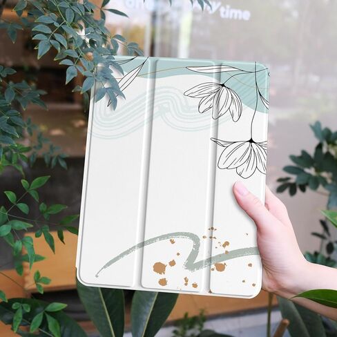 for M2/M1 iPad Pro 12.9 inch Case 6th/5th/4th/3rd Gen 2022 2021 2020 2018, Shockproof Tablet Case with Pencil Holder & Trifold Stand & Soft TPU Back Cover, Vibrant Flower in Saudi Arabia