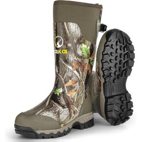 Kalkal Hunting Boots, Waterproof Anti-slip Rain Boots, Insulated Rubber Boots with 6mm Neoprene, for Hunting Working Farming (Size 6-14)