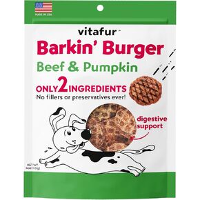 Barkin Burger - Wild Alaskan Salmon & Pumpkin Grain-Free Dog Treats, 4 oz - Premium Two-Ingredient, All-Natural, Low-Fat, Lean Protein Treats for Dogs and Breeds
