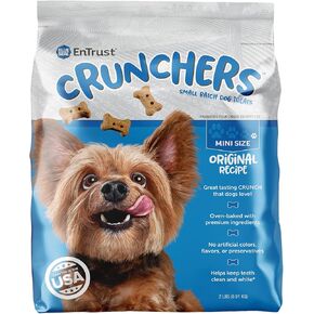 Blue Seal EnTrust CRUNCHERS Dog Treats for Mini Dogs | Small Batch, Oven Baked, Premium Ingredients | Original Recipe | 2 Pound Bag