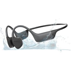 Bone Conduction Headphones, IPX8 Waterproof Open-Ear Bluetooth 5.4 Headphones & 32GB MP3 Player, Wireless Earphones for Workouts, Running and Swimming, with 2 Magnetic Charging Cable