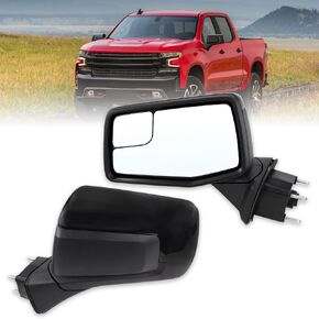 Left Driver Side Mirror Compatible with 2019-2024 chevy Silverado 1500 Power Glass Manual Folding Non-Heated without Turn signal Replace#GM1320582(3Pins）