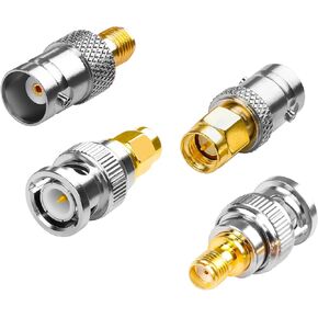 YAOHDAOD SMA to BNC Adapter Kits for SDR, SMA Male Female to BNC Male Female Coaxial Connector Converter for Handheld Radios, Scanner, Walkie Talkie,HAM Radio, Coaxial Adapter (4PCS)