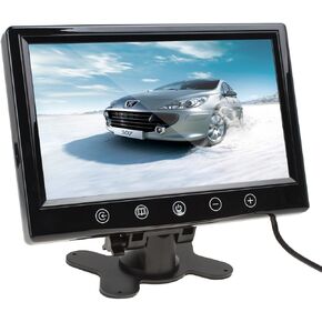 SallyBest® 9 Inch 16:9 HD Pillow TFT LCD Color Screen Car Rearview Monitor Support 2 Video Output Widescreen Car Rear View Headrest DVD VCR Monitor with Touch Button & Remote Control in Saudi Arabia