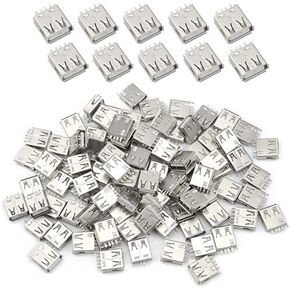 XINGYHENG 100PCS USB Standard Port Female Solder 4Pin Plug Soldering Jacks Connector