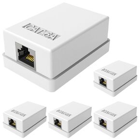 2 Ports Shielded Network Surface Mount Box Compatible with UTP Cat6/Cat5e/Cat5 Stranded or Solid Network Cables(2 Port)