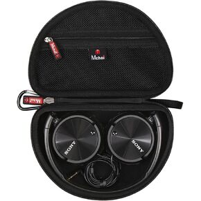 جراب Mchoi الصلب مناسب لسماعات الرأس السلكية فوق الأذن Sony MDR-ZX110/ZX110AP/ZX110NC/ZX310AP، جراب واقٍ لسماعات الرأس السلكية المقاومة للماء والصدمات، جراب فقط، أسود