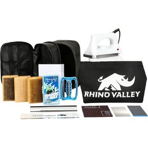 مجموعة أدوات ضبط وإزالة الشعر بالشمع من وحيد القرن فالي، مجموعة شمع التزلج 13 قطعة مع مكواة إزالة الشعر بالشمع 120 فولت، معدات ضبط أدوات إصلاح ألواح التزلج على الجليد مع الشمع العالمي، مكشطة، Ptex، فرشاة، حقيبة حمل شديدة التحمل، أسود in Kuwait