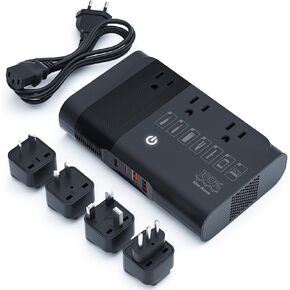 350W Pure Sine Wave Voltage Converter, Step Down 220V to 110V Power Converter for Hair Straightener/Curling Iron, Travel Adapter for UK, US, AU, EU, India, Asia Over 200 Countries