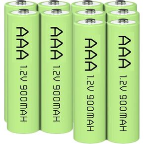 10 Packs 1.2V AAA 900mAh Ni-MH Rechargable Batteries for Solar Lights(AAA Size)