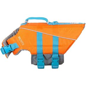 RC Pets Tidal Life Vest, Adjustable Dog Life Jacket, Orange/Teal, XX-Small