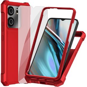Ailiber Case for BLU View 5, BLU View 5 Phone Case with Screen Protector, Dual Layer Protection, Shockproof Corners TPU Bumper, Slim Silicone Cell Phone Cover for BLU View 5-Blue Pink