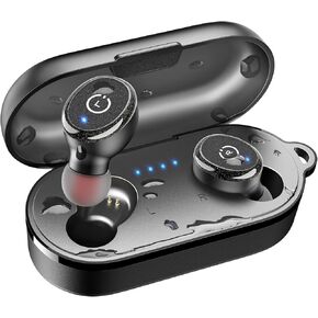 TOZO T10 Bluetooth 5.3 Wireless Earbuds with Wireless Charging Case IPX8 Waterproof Stereo Headphones in Ear Built in Mic Headset Premium Sound with Deep Bass for Sport Black