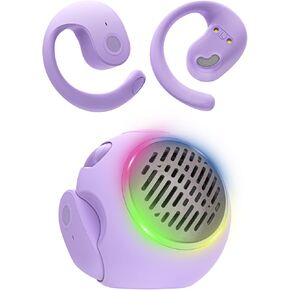 Open Ear Headphones Over The Ear Earbuds Wireless for Kids, Waterproof Small Mini Portable Bluetooth Speaker with Earbuds, OWS Hanging Earphones Air Bone Conduction Headphones 5.4 Bluetooth Headset