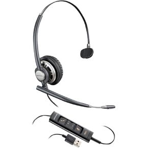 Poly EncorePro 715 USB-A Monoaural Headset TAA - Mono - USB Type A - Wired - On-ear, Over-the-head - Monaural - Supra-aural - 7.15 ft Cable - Omni-directional, Noise Cancelling Microphone - Noise Canc