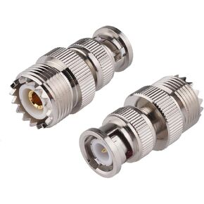 BNC Male to UHF Female PL259 Female to BNC Male SO-239 RF Coaxial Coax Adapter 2Pcs