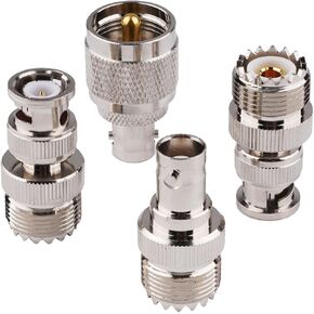 BNC Male to UHF Female PL259 Female to BNC Male SO-239 RF Coaxial Coax Adapter 2Pcs