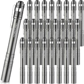12 Pack LED Penlight Bulk, Pocket Flashlight with Clip, Aluminum Pen Flashlights Mini Pen Light for Nurses Hospital Outdoor Camping Emergency Hiking (Lake Blue)