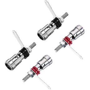 uxcell 4PCS Amplifier Terminal Connector Binding Post Push Quick Type 36mm Spring Loaded Press Subwoofer Basket Terminal