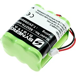 Synergy Digital Alarm System Battery, Compatible with Linear Corp 10-000013-001 Alarm System, (Ni-MH, 7.2V, 2000mAh), Replacement for 2GIG 228844, 6MR2000AAY4Z, BATT1, BATT2X Battery