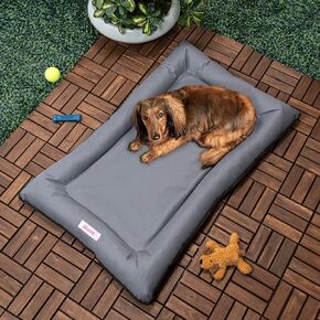 DBD3004E-L Archie 39" x 23" Traditional Oxford Waterproof Indoor/Outdoor Hand-Washable Memory Foam Camping Pet Bed, Ink