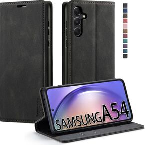 Samsung Galaxy A54 5G Case,Samsung Galaxy A54 5G Wallet Case with Card Holder [RFID Blocking] Kickstand Magnetic,Leather Flip Case Wallet for Samsung Galaxy A54 5G 6.4 Inch (Fashion Black)