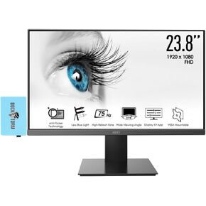 MSI 24" FHD VA (1920x1080) Monitor, 75 Hz Refresh Rate, 1 HDMI (1.4b), 1 VGA, Anti-Glare, VESA Mount (75x75 mm), Ideal for Business & Productivity, Black (2024 Latest Model), Bundle with Docztorm Dock