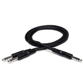 Hosa CYS-103 Y Cable, 1/4 in TRS to Dual 1/4 in TRS, 3 ft