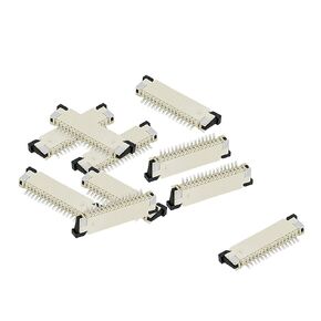 FPC/FFC Ribbon Cable Connectors 15 Pin 1.0mm Pitch Single Row Bottom Port Flat Socket Connector - 10pcs