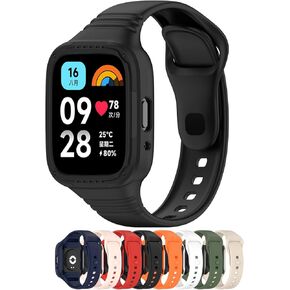 MOTONG Compatible with Xiaomi Redmi Watch 3 Active Replacement Band Silicone Replacement Wrist Band Strap Compatible with Xiaomi Redmi Watch 3 / Watch 3 Lite/Active(Silicone Black)