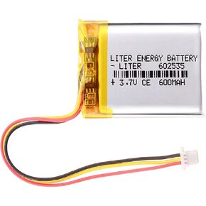 3.7V 602535 600mAh Lithium Polymer ion Battery Rechargeable Polymer Battery Pack with SH 1.0-3P Connector