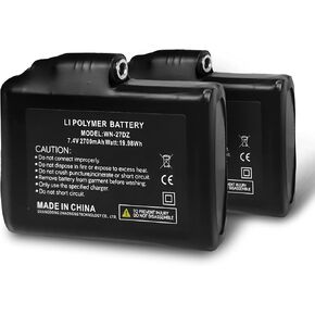 winna 7.4V 2700mAh Rechargeable Li-ion Batteries, Accessories for Heated Gloves, Li-Polymer Battery Pack Replacement for Electric Gloves Heated Socks Heated Motorcycle Gloves(2 Pack)