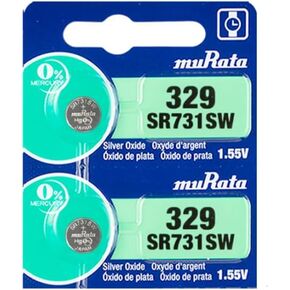 Murata 329 Battery SR731SW 1.55V Silver Oxide Watch Button Cell (5 Batteries)