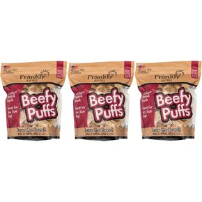 Frankly 3 Pack of Venison Beefy Puffs Dog Treats, 2.5 Ounces Each, Made in The USA