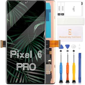 for Google Pixel 6 Pro 5G LCD Screen Replacment,OLED Display for Pixel 6 Pro GLUOG G8VOU Digitizer Touch Screen Full Digitizer Assembly Repair Kits 6.7 inch (Black)