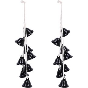2 Pieces Witch Bells for Door Knob for Protection Handmade Witchcraf Door Hanging Bell Rustic Witch Wind Chimes for Boho Home Room Decor (Rustic)