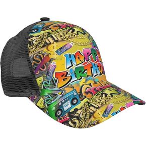 Happy Birthday Baseball Cap Birthday Hat Adjustable Mesh Back Trucker Hat Cap Birthday Gifts for Men Women