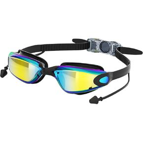 Swim Goggles, Anti-Fog Anti-UV No Leaking Swimming Goggles Adjustable Clear Vision Swimming Goggles for Women Men