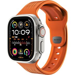 LULULOOK Sport Band for Apple Watch Ultra/Series 9/8/7/6/5 49/45/44/42mm,FKM [Fluoroelastomer Rubber] Oil-resistant Sweat-proof Dust-resistant for iWatch Band Women/Men