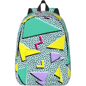 Cool 80s 90s Vintage Backpack for Girls Boys Women Lightweight Canvas Bookbag Casual Daypack for Travel Outdoor Camping, 17 Inches