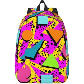 حقيبة ظهر رائعة من الثمانينيات والتسعينيات للفتيات والأولاد والنساء خفيفة الوزن من القماش حقيبة ظهر كاجوال للسفر والتخييم في الهواء الطلق، 17 بوصة in Kuwait