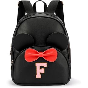 mibasies Mini Backpack for Girls Gift: Mini Mouse Backpack with Letter - Small Backpack for Women (Black B)